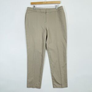 Chico's Beige Tapered‎ Leg Front Seam Dress Trousers Pants Women's 2 Large 12